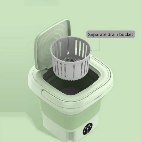 Foldable Washing Machine, 9L High Capacity Mini Washer with 3 Modes Deep Cleaning Half Automatic Washt, Portable Washing Machine with Soft Spin Dry for Socks, Baby Clothes, Towels