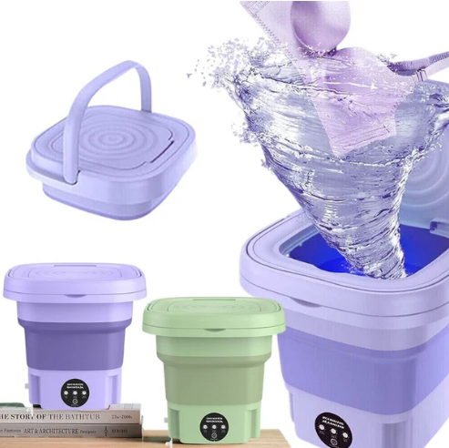 Foldable Washing Machine, 9L High Capacity Mini Washer with 3 Modes Deep Cleaning Half Automatic Washt, Portable Washing Machine with Soft Spin Dry for Socks, Baby Clothes, Towels