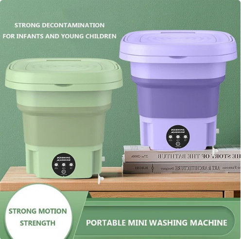 Foldable Washing Machine, 9L High Capacity Mini Washer with 3 Modes Deep Cleaning Half Automatic Washt, Portable Washing Machine with Soft Spin Dry for Socks, Baby Clothes, Towels