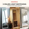 Full Length Mirror,High Strength Tempered Glass Full Body Mirror,Floor Standing with 3 Color Dimmable 436 LED Chips Light Dressing Mirror for Bedroom