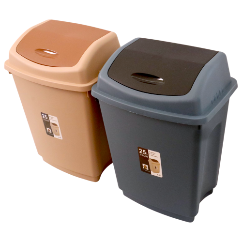 PL BIN 50L W/FLIP LID 2TONE ASSORTED COL