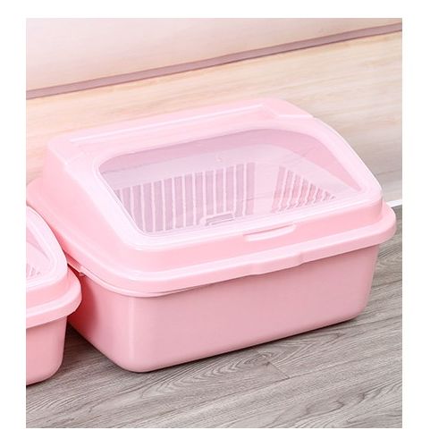 DISH DRAINER WITH PINK LID