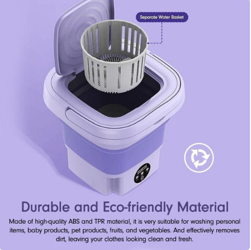 Foldable Washing Machine, 9L High Capacity Mini Washer with 3 Modes Deep Cleaning Half Automatic Washt, Portable Washing Machine with Soft Spin Dry for Socks, Baby Clothes, Towels