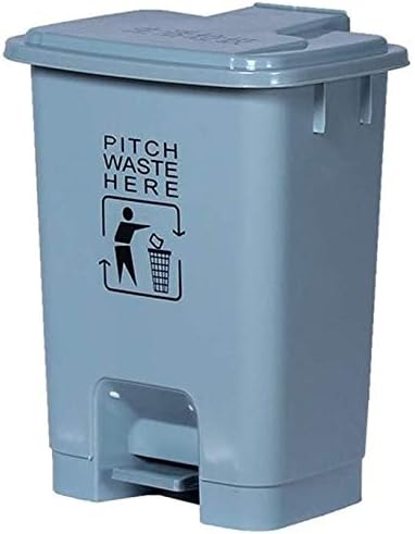 Trash Can Garbage Tribe Hospital Trash Can Outdoor Park Hotel Large Capacity Trash Can Foot-operated Plastic,Gray-20L