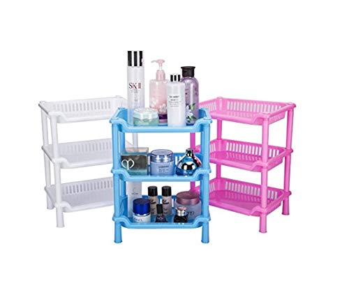Storage Shelves Plastic Basket Square 3 Layers Floor Stand Rack