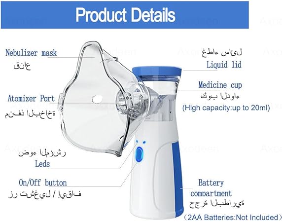 Nebulizer,Portable Mini Vaporizers Handheld Atomizers for Adults and Children,Ultrasonic Humidifier for Home and Travel Use, Steam Mesh Inhalators (2024 Blue-upgrade)