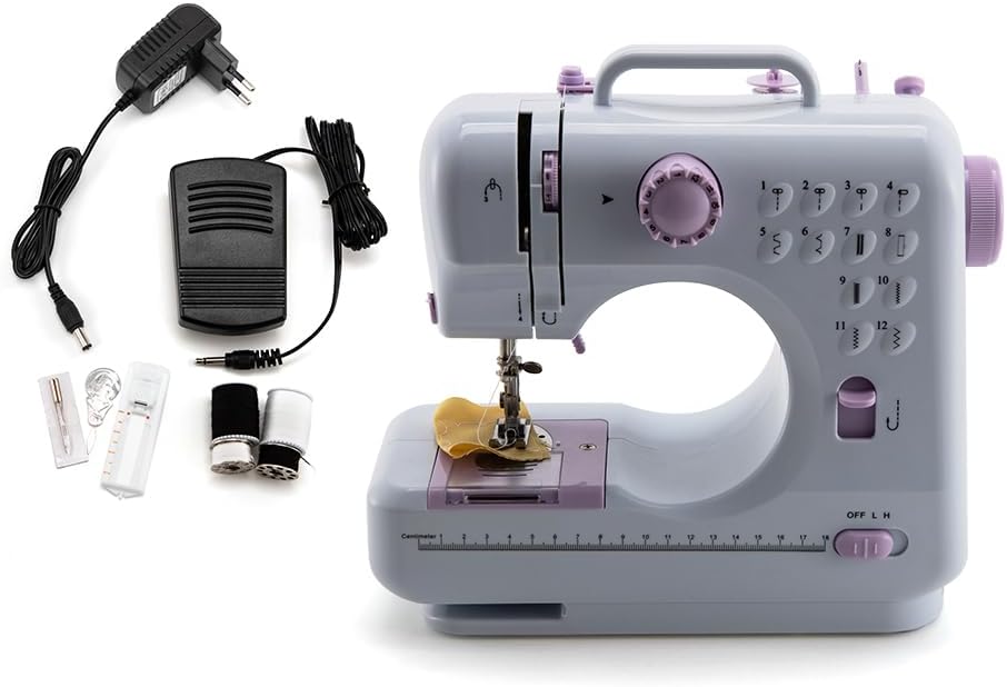 Mini Sewing Machine Portable Sewing Machine for Beginners Adults, Electric Handwork Speed Crafting Mending Machine Electric Overlock Sewing Machines for Sewing Silk Denim Wool Leather
