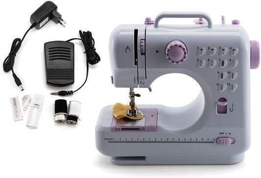 Mini Sewing Machine Portable Sewing Machine for Beginners Adults, Electric Handwork Speed Crafting Mending Machine Electric Overlock Sewing Machines for Sewing Silk Denim Wool Leather