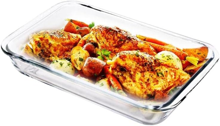 ALISSA Rectangular Baking pan Glass Pan Serving Tray For Pudding Cake Deserts Snacks Baking Pan For Kitchen Home
