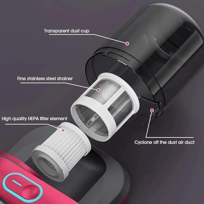 Cordless UV Mite Remover Vacuum Cleaner Wireless 100W Handheld Bed Cleaning Machine 8000Pa 2 Speeds 250ml Dust Collection