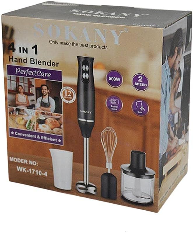 Sokany 4 in 1 Hand Blender -Stainless Steel