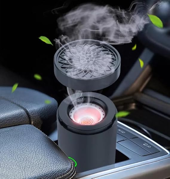 Bakhoor BoSidin Stylish Portable Incense Burner | USB Rechargeable Oud burner | Electric Arabic Mubkhara Device for Home Office and Car (X020-Black)