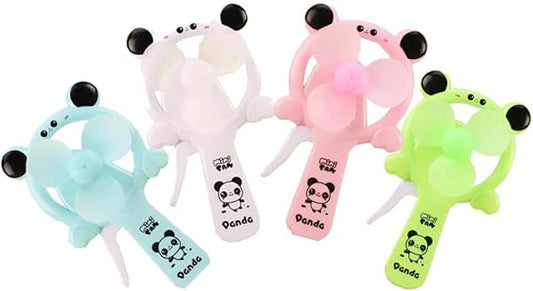 Mini Manual Panda Pattern Handheld Fan Comes Randomly in Four Colors, Plastic Personal Student Fan, Children Hand Press Manual Fan, Kids Toy Fan