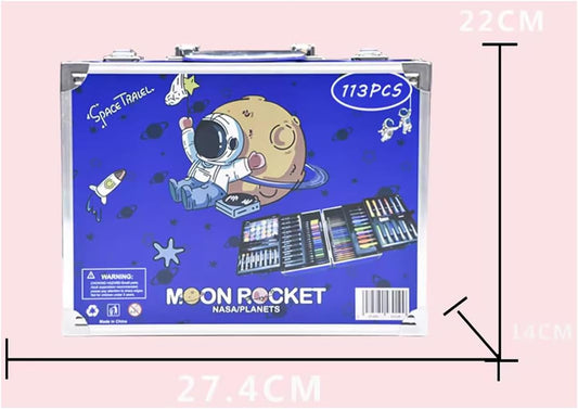 Portable Aluminum Case Art Kit Kit with 3 Layers Drawing Supplies Set
