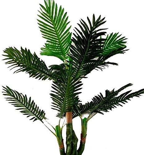 Artificial Palm Tree with Large Silk Green Leaves Fake House Office Plant 4.65-Feet, with No Pot
