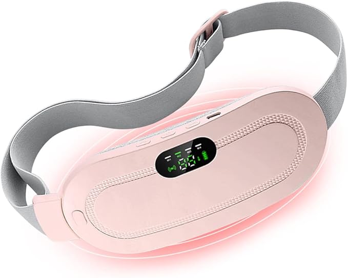 Sika deer Portable Heating Pad for Period Cramps, Electric Waist Belt Device, Menstrual Heating Pad with 5 Heat Levels and 4 Massage Modes for Cramps Relief Gift for Women and Girls