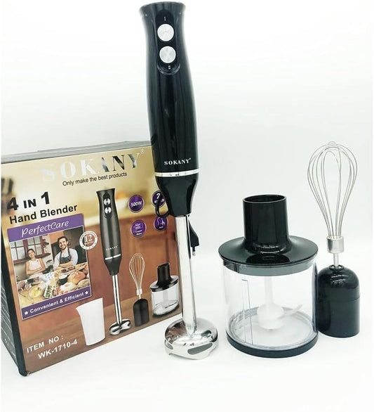 Sokany 4 in 1 Hand Blender -Stainless Steel
