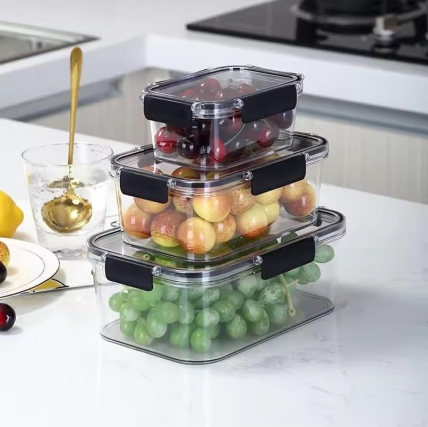 Airtight Fridge Storage Boxes Freezer Storage Containers,Refridgerator Container for Kitchen Storage Set
