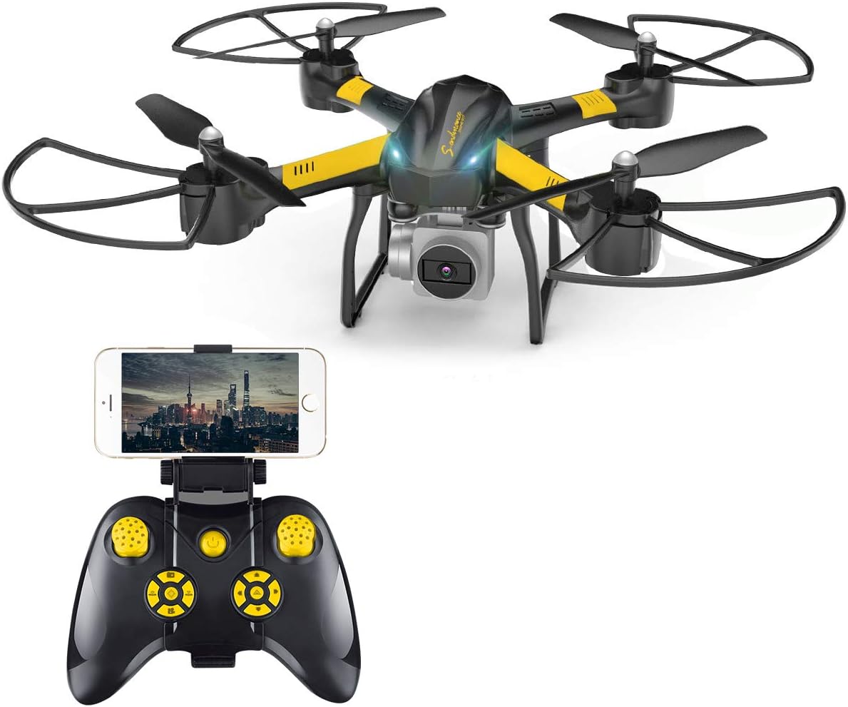 Drone with Camera, Wrcibo Q20 RC Quadcopter 720P Live Video with Altitude Hold Function 18 Mins Flying Time WiFi Quadcopter Headless Mode for Beginners