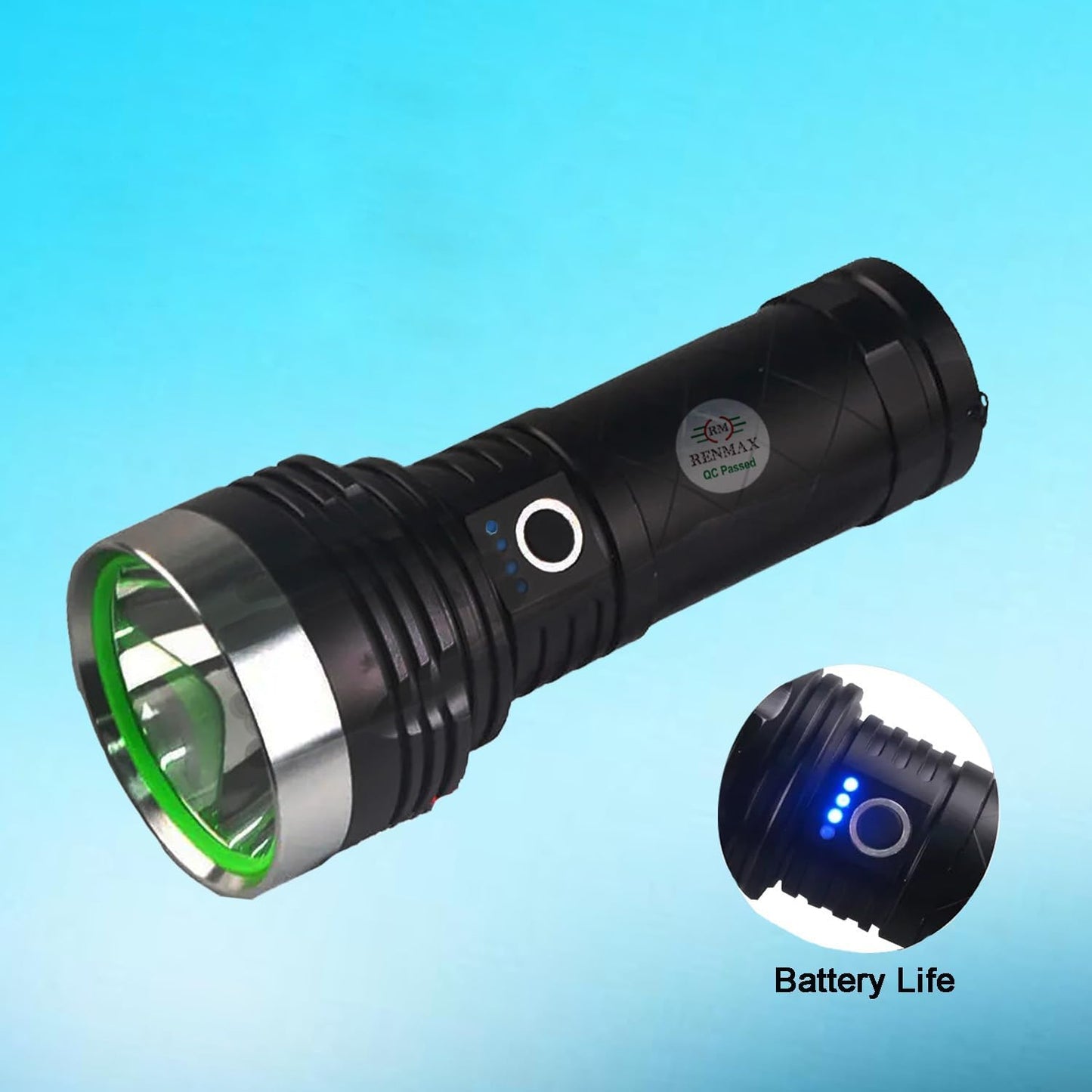 STAR Super Strong Bright HGH Beam Torch Light LED 2.5Km Range Rechargeable 7800mAh Torch 5