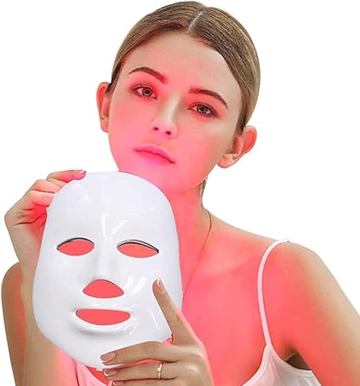 7 Colors LED Mask Face only Without Neck - Neon-Glowing Face Beauty Mask Electric Skin Care Machine Anti-Aging Wrinkles Removal