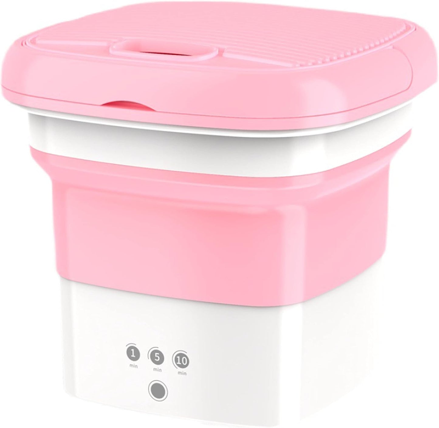 Mini Portable Washing Machine for Travelling, Camping, Apartment, Dorm - Pure Clean Lightweight Collapsible Bucket Baby Clothes, Underwear or Small Items, Foldable Gift (Pink)