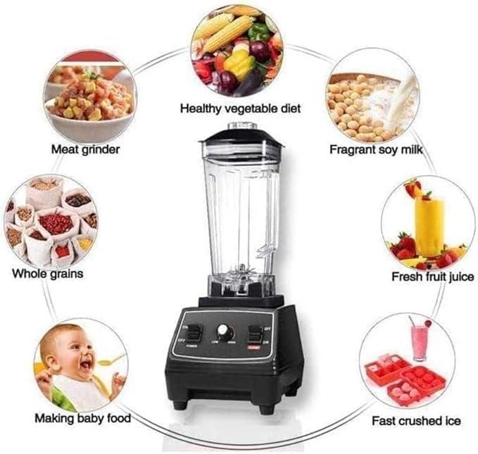 Silver Crust 4500W Heavy Duty Commercial Grade Blender: Multifunctional 2-in-1 Juicer Mixer with 2 Jars SC-1589 | Dishwasher Safe, Stainless Steel Blades | Fruit Processor, Grinder, Smoothie Maker