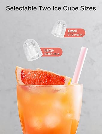 Ice Maker Countertop, Portable Self-Cleaning Ice Maker Machine with Handle, Scoop and Basket, 9 Bullet Ice Cubes in 6 Mins,