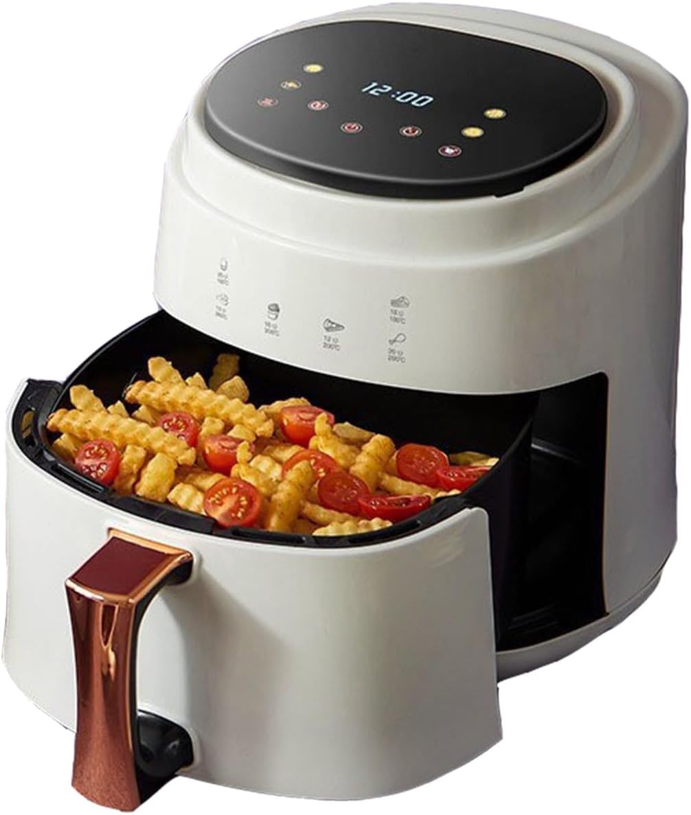 Smart Air Fryer, Multifunctional Oil-Free Large Capacity Fryer, 1400 Watts Power, Smart Reservation Function For Cooking, Crisping, Roasting, Baking, Heating And Dehydrating,White