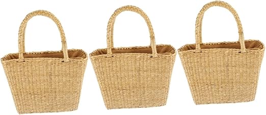 Straw Bag Portable Woven Bag 3pcs
