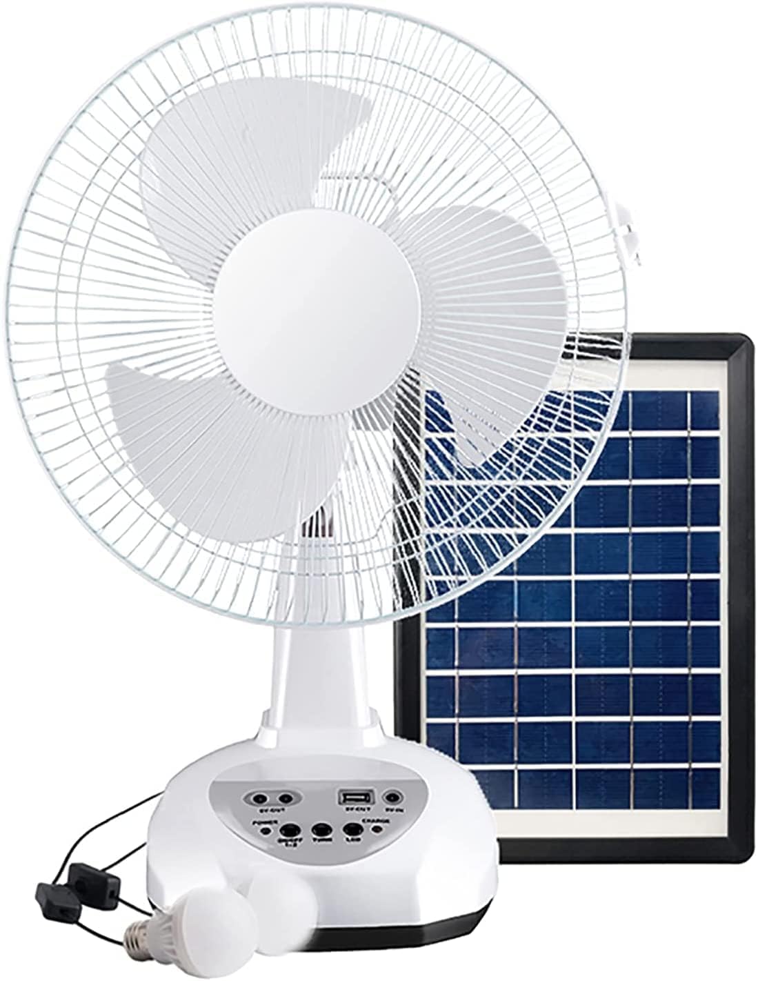 Versatile Solar-Powered Fan: Night Light, Music, Exhaust. Ideal for Outdoor Travel Camping in blue