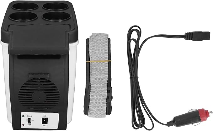 banapoy Mini Fridge, 6L Portable Car Refrigerator 12V Electric Cooler Warmer Freezer for Beverage Drinks, Small Cosmetic Skincare Refrigerator for Camping Travel Truck Van
