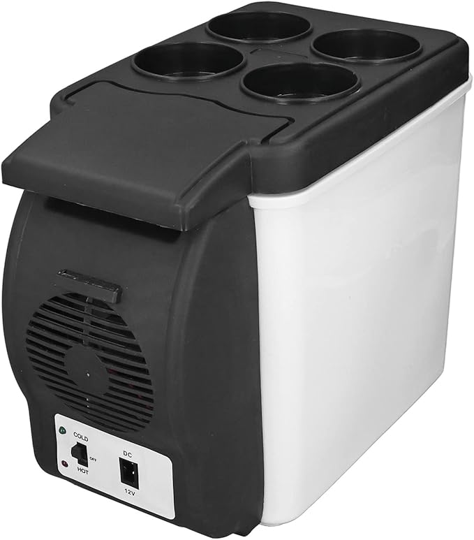 banapoy Mini Fridge, 6L Portable Car Refrigerator 12V Electric Cooler Warmer Freezer for Beverage Drinks, Small Cosmetic Skincare Refrigerator for Camping Travel Truck Van