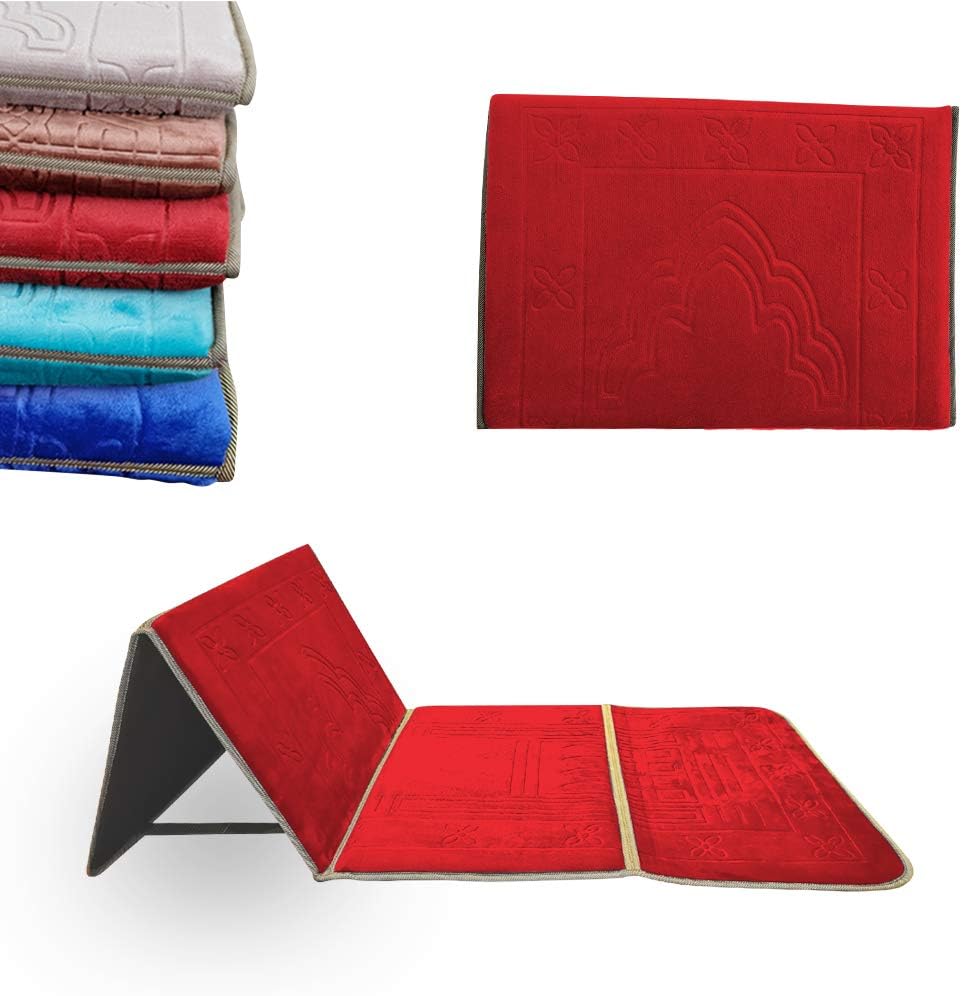 Roll over image to zoom in Folding Portable Meditation Exercise Yoga Mat With Back Support Floor Chair and Foam Padded Cushion for Prayer and Tapis Yoga
