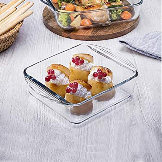 Glass Square Oven Tray, Clear Baking Dish for Oven, Casserole Dish, Ovenware, Bakeware