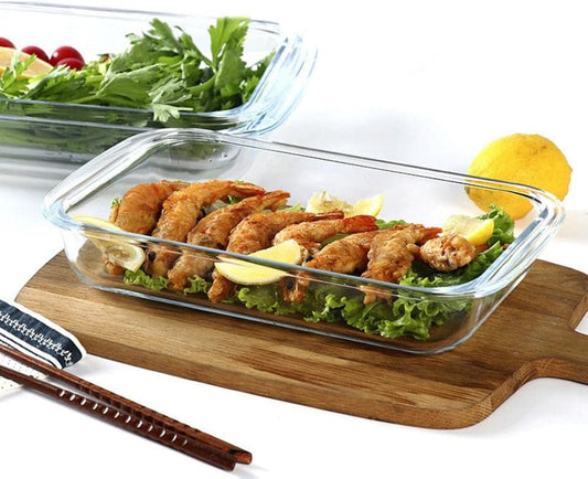 ALISSA Rectangular Baking pan Glass Pan Serving Tray For Pudding Cake Deserts Snacks Baking Pan For Kitchen Home