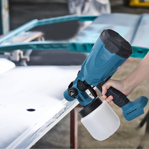 Paint Spray Gun, Electric Paint Sprayer, Portable Battery Powered Automatic Spray Paint Machine Cordless Painting Sprayer with 800ml Container for Painting Wall, Cabinet, Furniture