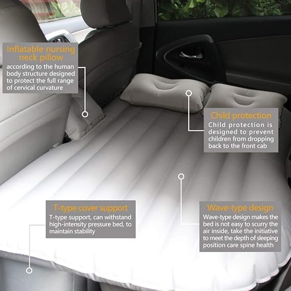 Air Mattresses Inflatable For Camping Children Rear Double Adjustable Sleeping Pad Airbed Seat Cover Cushion Flocking Cloth Mvp With Pump