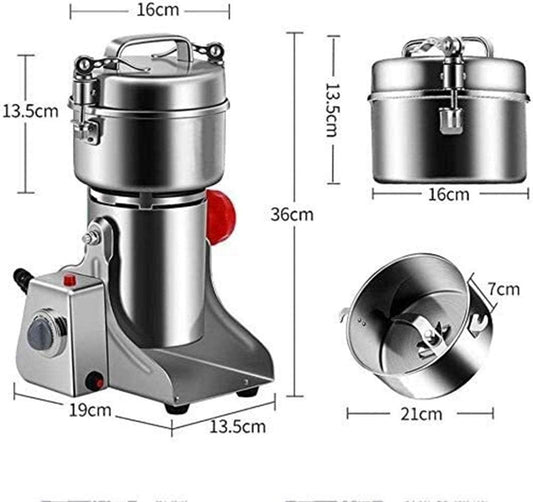 Grain Mills Commercial Electric Grain Grinder Mill Spice Grinder Grain Powder Grinder Grinding Machine Chinese Medicine Spice Herb Grinder Flour Mill Pulverizer CE Approved (Color : Red)