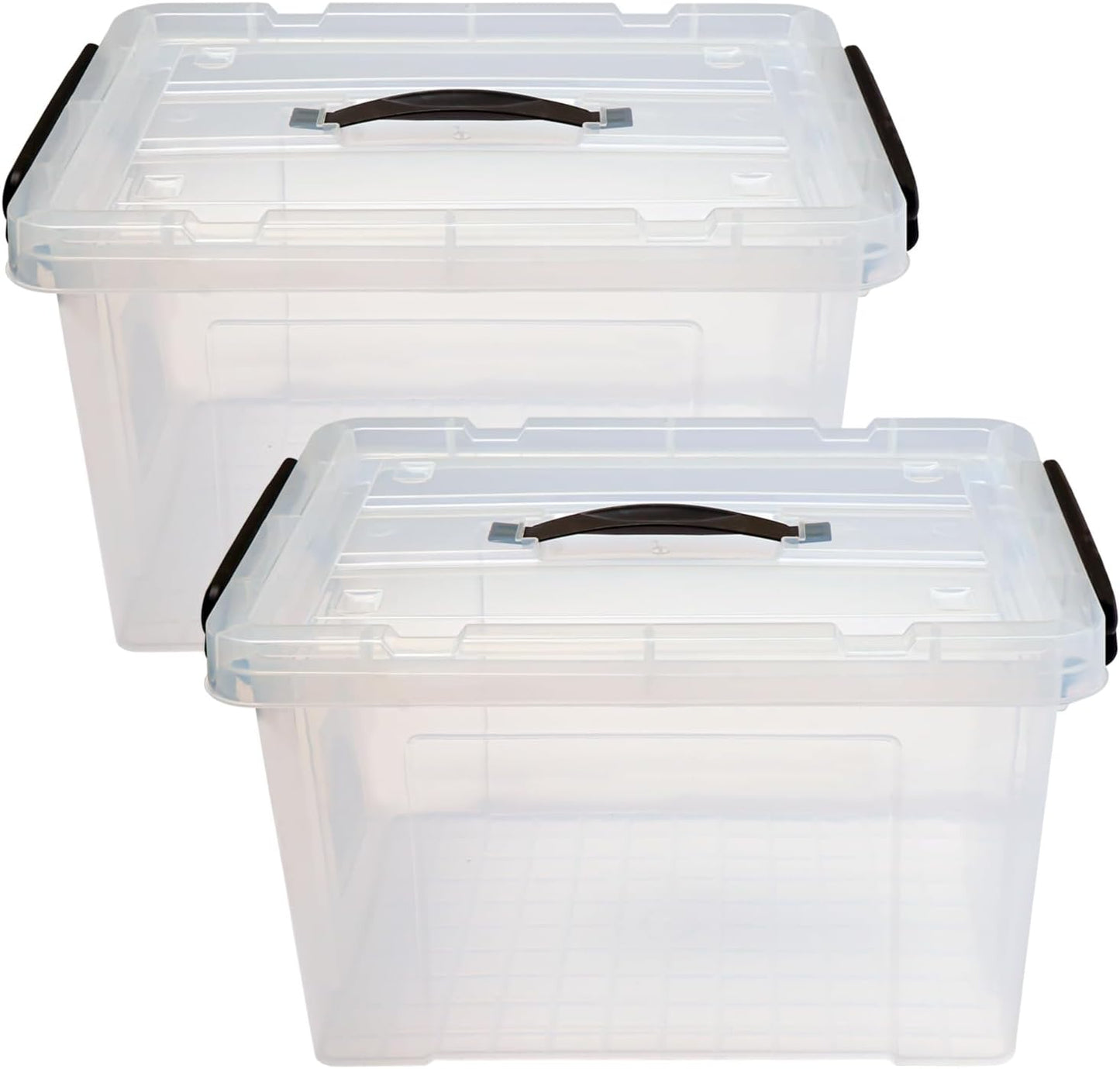 Clear Storage Bins with Lids - Premium Organizer Containers for Home, 30 L