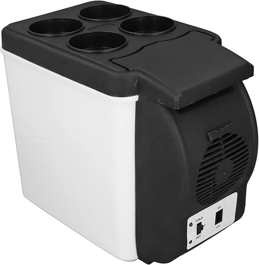 banapoy Mini Fridge, 6L Portable Car Refrigerator 12V Electric Cooler Warmer Freezer for Beverage Drinks, Small Cosmetic Skincare Refrigerator for Camping Travel Truck Van