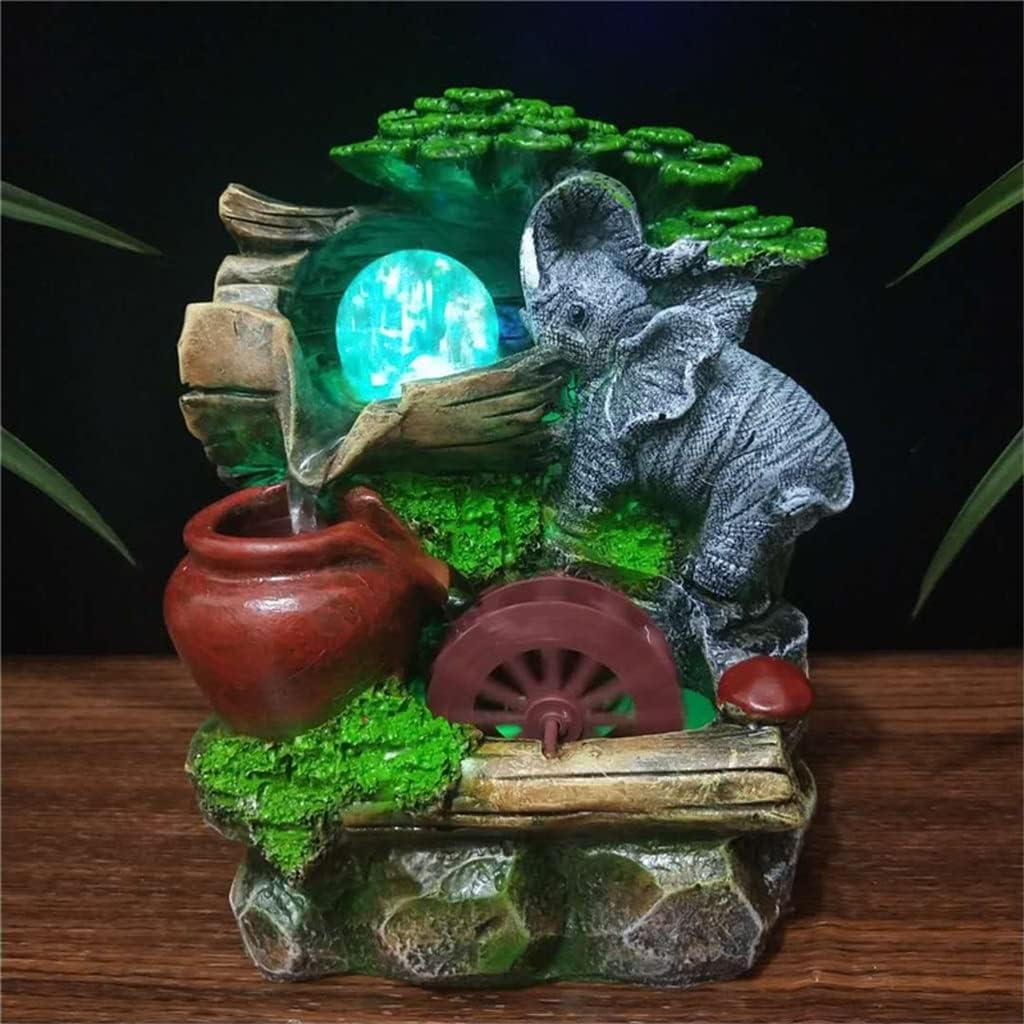 Tabletop Fountain Indoor Small Rockery Desktop Mountain Cascading Waterfall with Rolling Ball