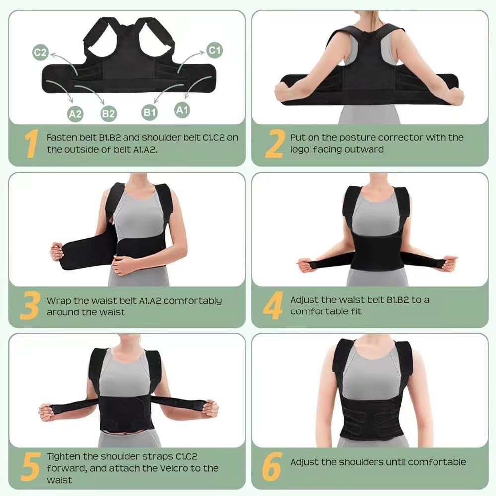 Back Brace with Suspenders for Men - Adjustable - Removable Shoulder Straps - Lumbar Support Belt - Lower Back Pain, Work, Lifting, Exercise, Gym - Black