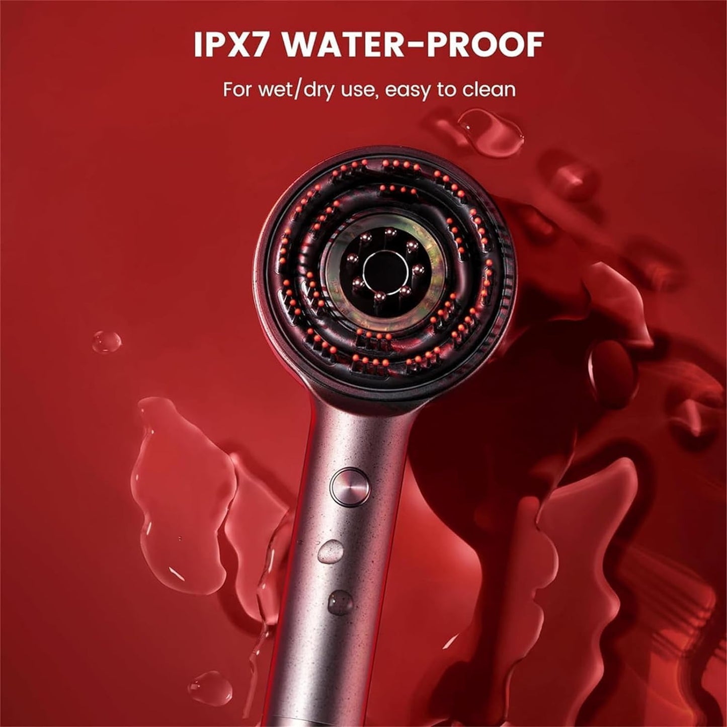 Forubar Scalp Rosemary Oil Massaging Brush - Red Light Therapy for Hair IPX7 Waterproof, Portable Oil Applicator