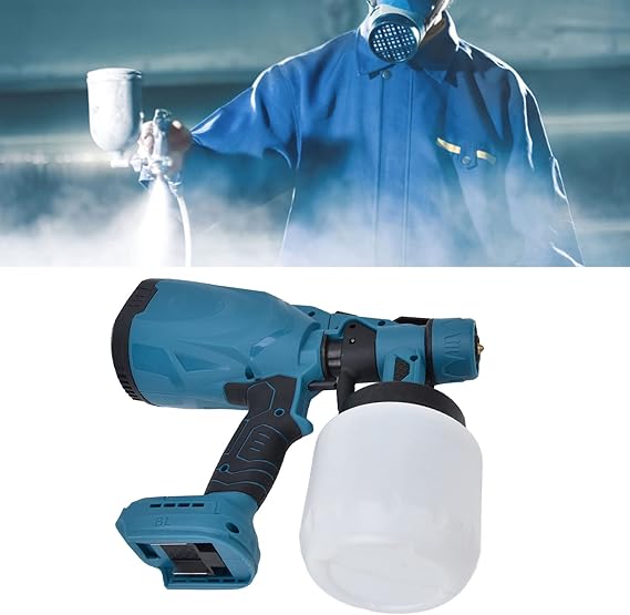 Paint Spray Gun, Electric Paint Sprayer, Portable Battery Powered Automatic Spray Paint Machine Cordless Painting Sprayer with 800ml Container for Painting Wall, Cabinet, Furniture