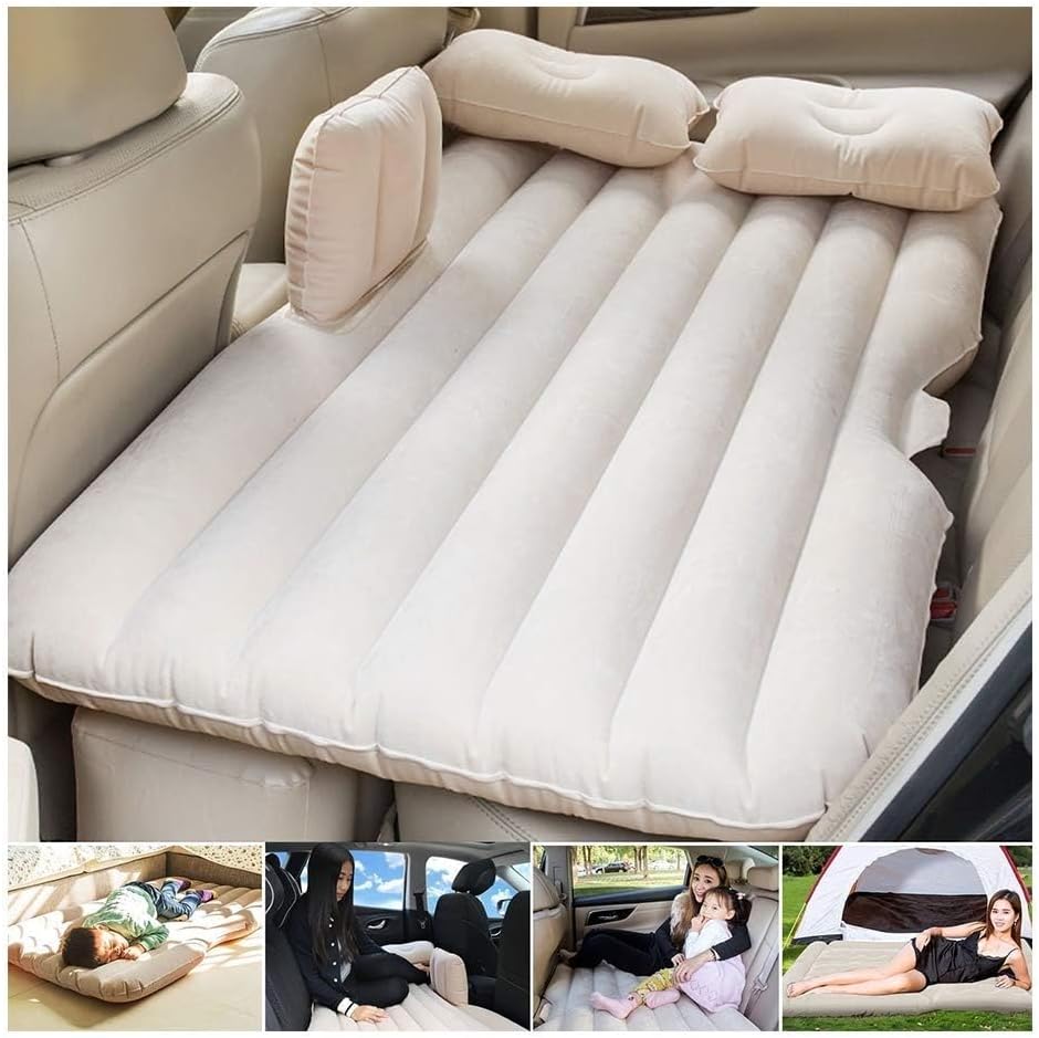 Air Mattresses Inflatable For Camping Children Rear Double Adjustable Sleeping Pad Airbed Seat Cover Cushion Flocking Cloth Mvp With Pump