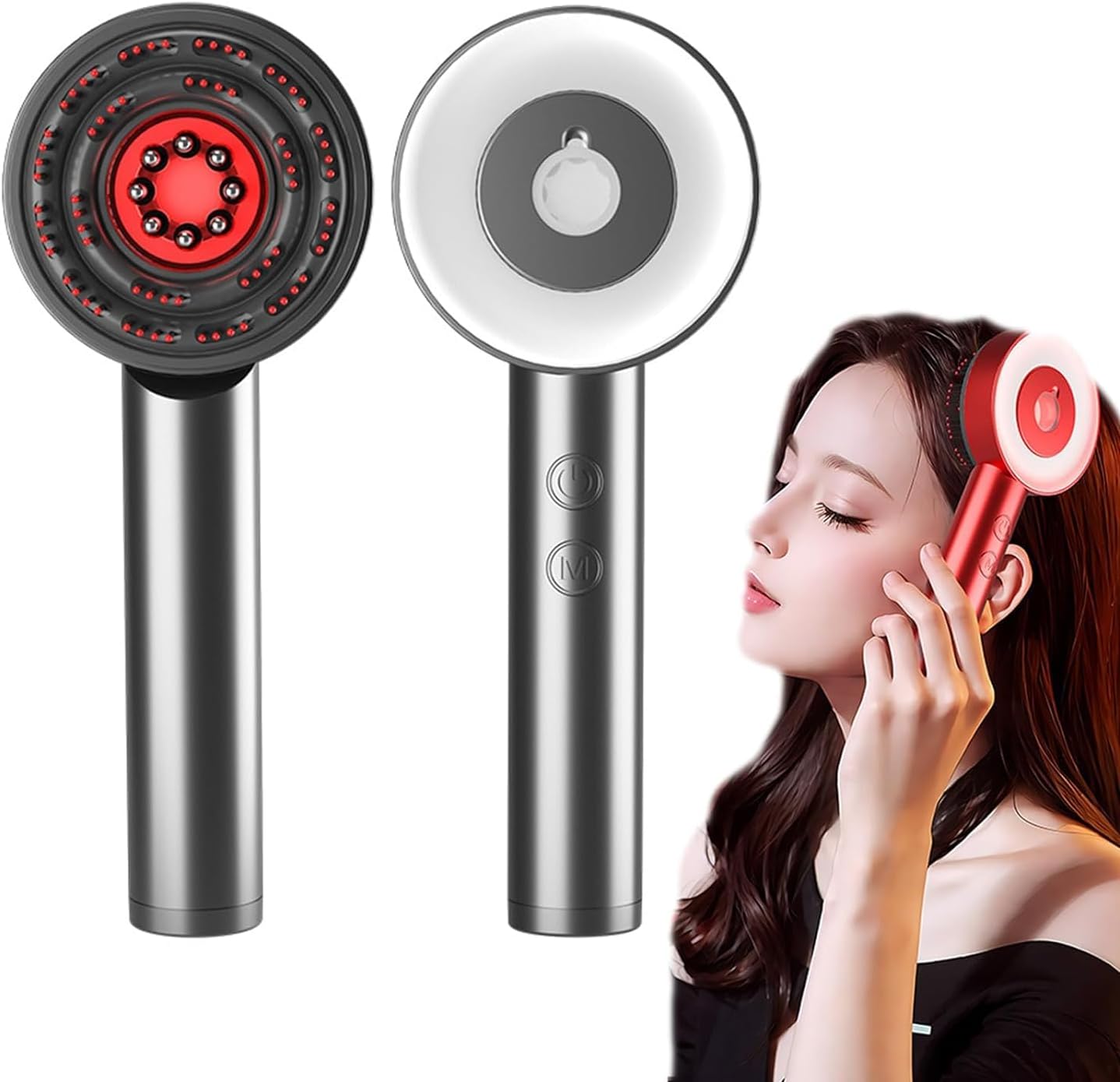 Forubar Scalp Rosemary Oil Massaging Brush - Red Light Therapy for Hair IPX7 Waterproof, Portable Oil Applicator