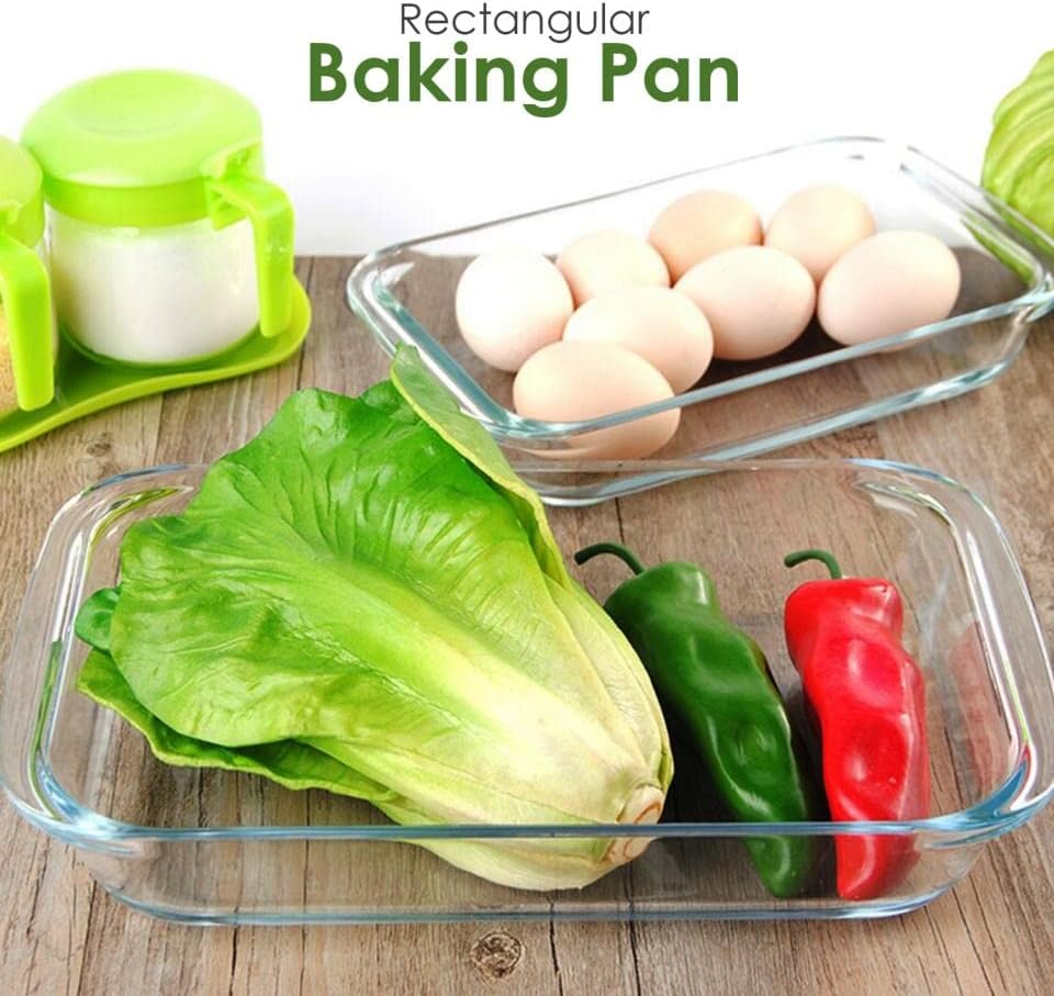 ALISSA Rectangular Baking pan Glass Pan Serving Tray For Pudding Cake Deserts Snacks Baking Pan For Kitchen Home
