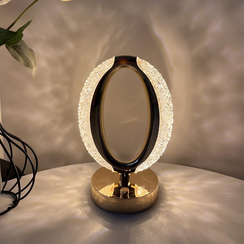 Touch Control Crystal Table Desk Lamp- 3-Way Dimmable Light