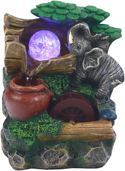Tabletop Fountain Indoor Small Rockery Desktop Mountain Cascading Waterfall with Rolling Ball
